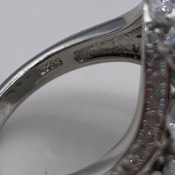 Ring, huge emerald solitaire, sterling 925 silver, filigreed gallery, NWOT, sz 7 - Picture 6 of 16